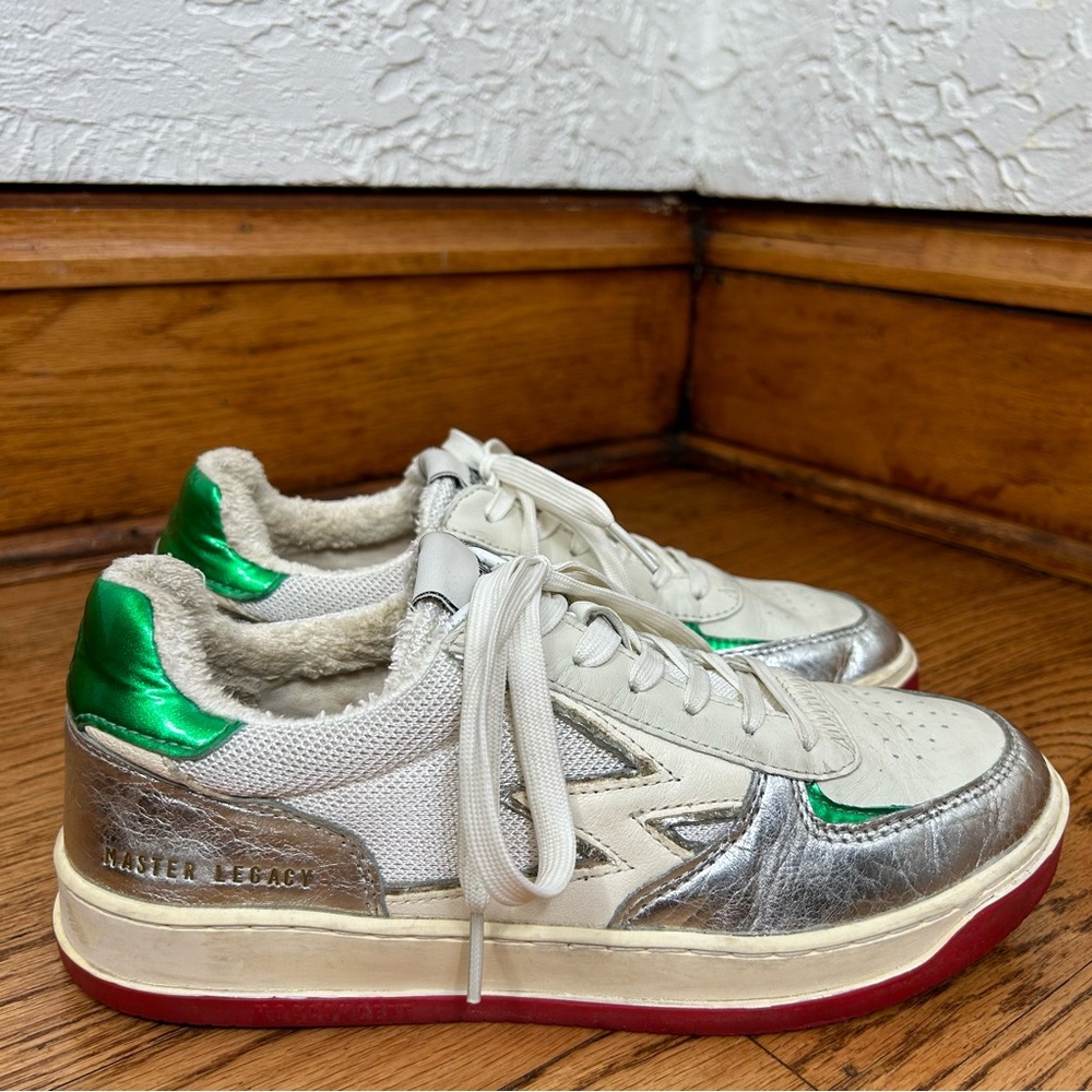 Moa | Master Of Arts In Multi Green Silver Leather Red Sole Sneakers Size 7.5
